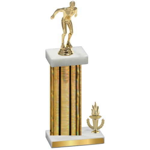 Accented Single Gold Glacier Victory Swimming Trophy