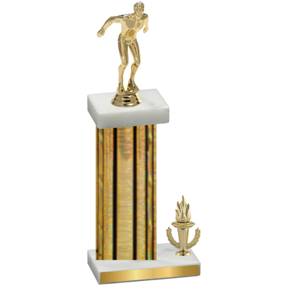 Accented Single Gold Glacier Victory Swimming Trophy