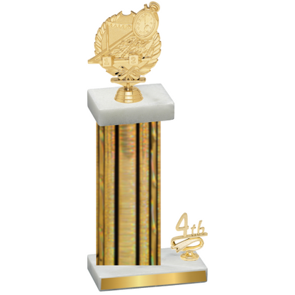 Accented Single Gold Glacier Fourth Place Swimming Trophy