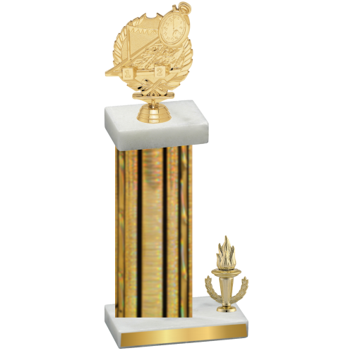 Accented Single Gold Glacier Victory Swimming Trophy