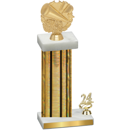 Accented Single Gold Glacier Year Cheerleading Trophy