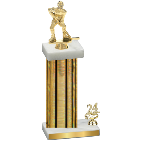 Accented Single Gold Glacier Year Hockey Trophy