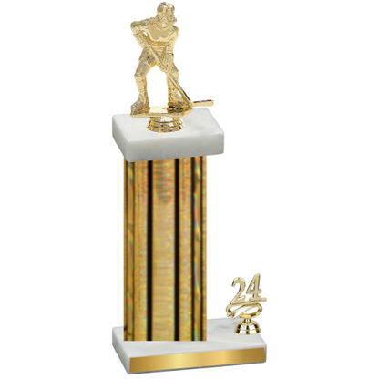 Accented Single Gold Glacier Year Hockey Trophy