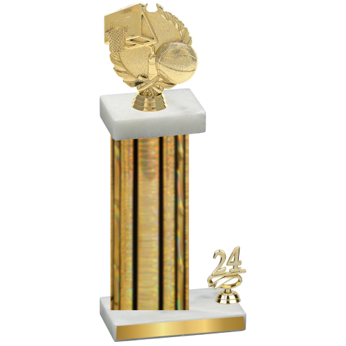 Accented Single Gold Glacier Year Basketball Trophy