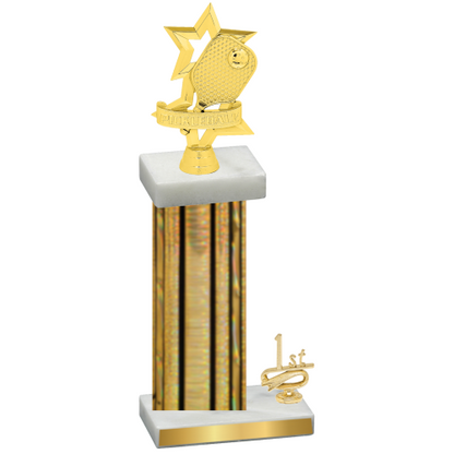 Accented Single Gold Glacier First Place Pickleball Trophy