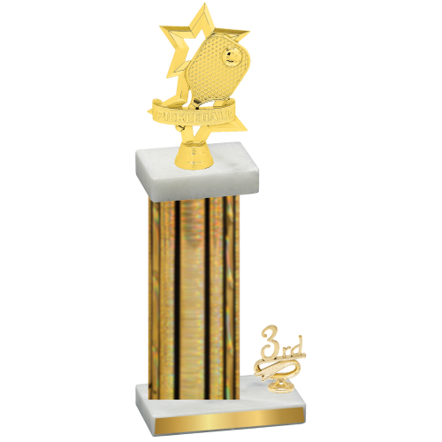 Accented Single Gold Glacier Third Place Pickleball Trophy