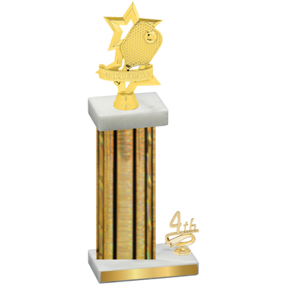 Accented Single Gold Glacier Fourth Place Pickleball Trophy