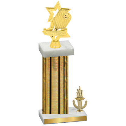 Accented Single Gold Glacier Victory Pickleball Trophy