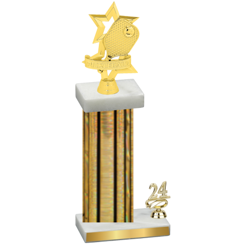 Accented Single Gold Glacier Year Pickleball Trophy