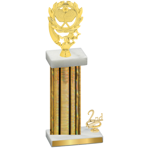 Accented Single Gold Glacier Second Place Pickleball Trophy