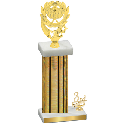 Accented Single Gold Glacier Third Place Pickleball Trophy