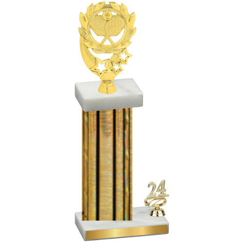 Accented Single Gold Glacier Year Pickleball Trophy