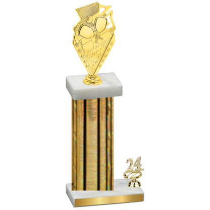 Accented Single Gold Glacier Year Pickleball Trophy