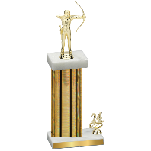 Accented Single Gold Glacier Year Archery Trophy