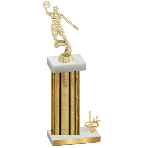 Accented Single Gold Glacier First Place Basketball Trophy