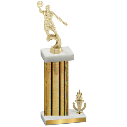 Accented Single Gold Glacier Victory Basketball Trophy