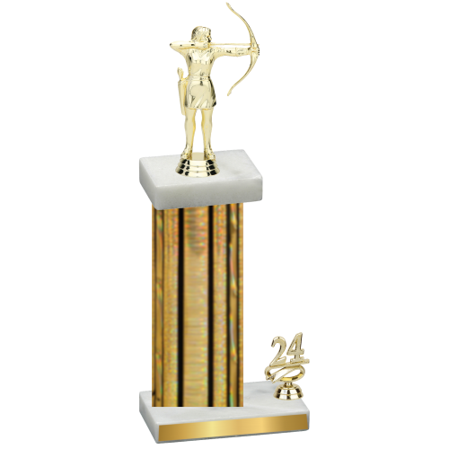 Accented Single Gold Glacier Year Archery Trophy