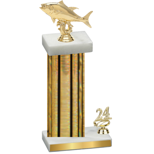 Accented Single Gold Glacier Year Fishing Trophy