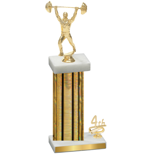 Accented Single Gold Glacier Fourth Place Weights Trophy