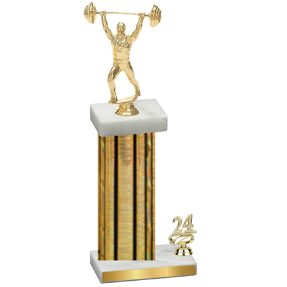 Accented Single Gold Glacier Year Weights Trophy