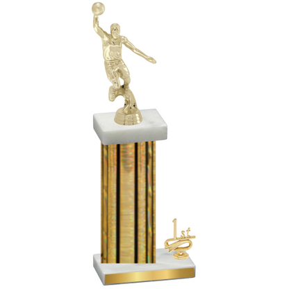 Accented Single Gold Glacier First Place Basketball Trophy