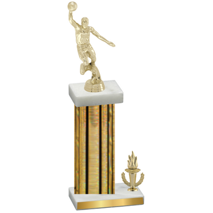 Accented Single Gold Glacier Victory Basketball Trophy