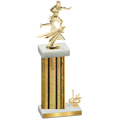 Accented Single Gold Glacier First Place Flag Football Trophy