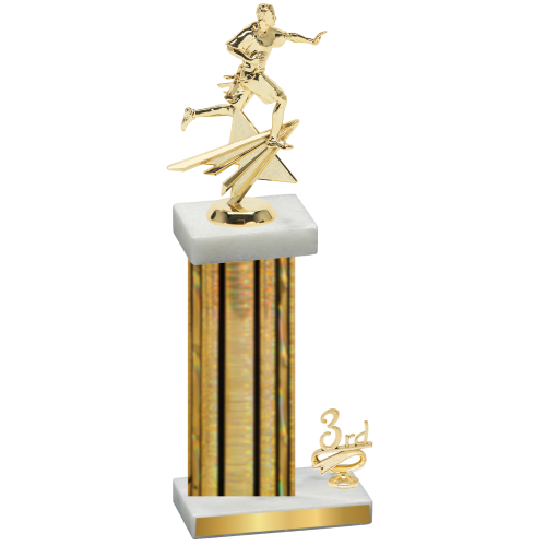 Accented Single Gold Glacier Third Place Flag Football Trophy