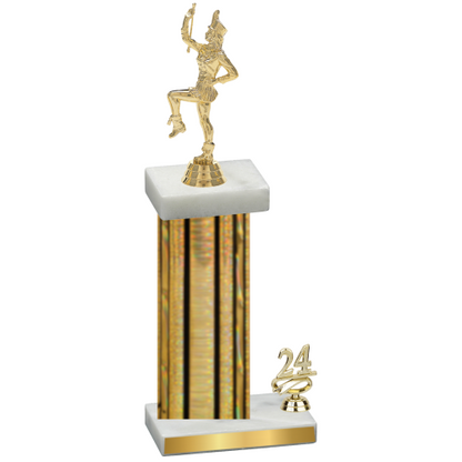 Accented Single Gold Glacier Year Majorette Trophy