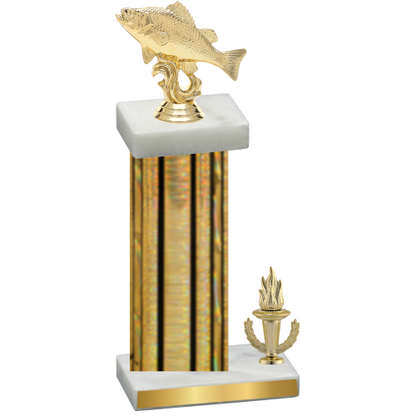 Accented Single Gold Glacier Victory Fishing Trophy