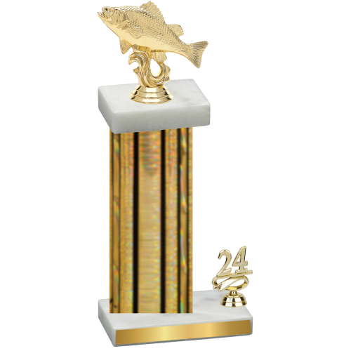 Accented Single Gold Glacier Year Fishing Trophy