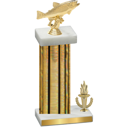 Accented Single Gold Glacier Victory Fishing Trophy