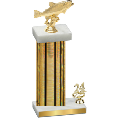 Accented Single Gold Glacier Year Fishing Trophy