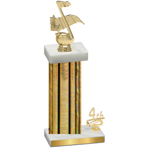 Accented Single Gold Glacier Fourth Place Music Trophy