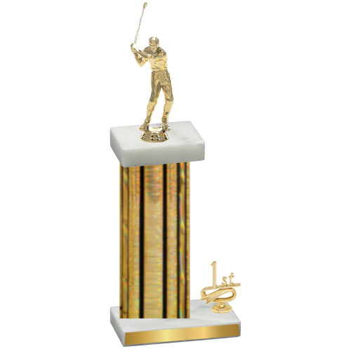 Accented Single Gold Glacier First Place Golf Trophy