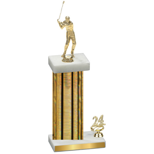 Accented Single Gold Glacier Year Golf Trophy