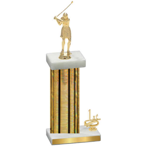 Accented Single Gold Glacier First Place Golf Trophy