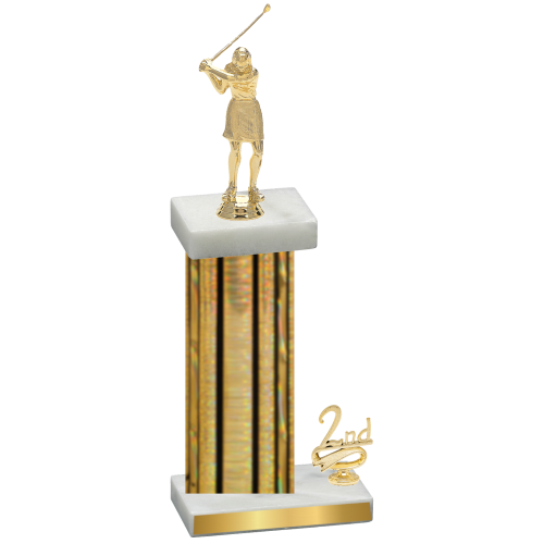 Accented Single Gold Glacier Second Place Golf Trophy