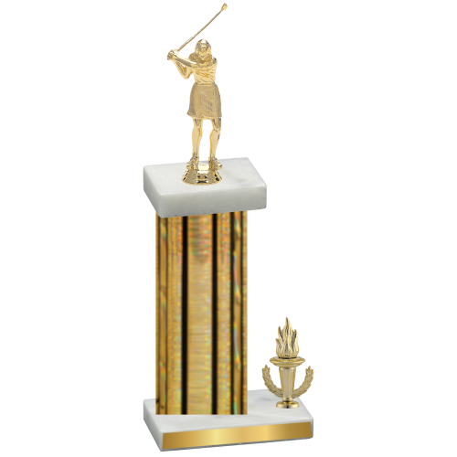 Accented Single Gold Glacier Victory Golf Trophy