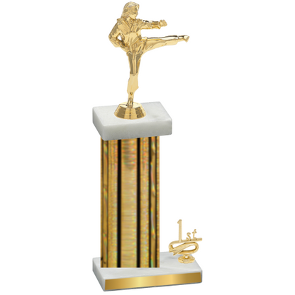 Accented Single Gold Glacier First Place Karate Trophy