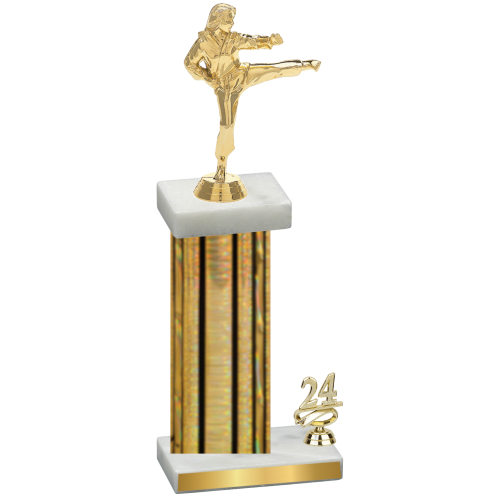 Accented Single Gold Glacier Year Karate Trophy