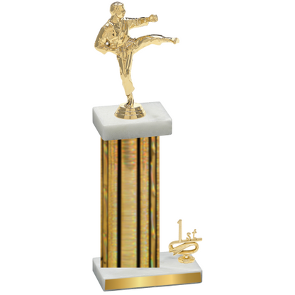 Accented Single Gold Glacier First Place Karate Trophy