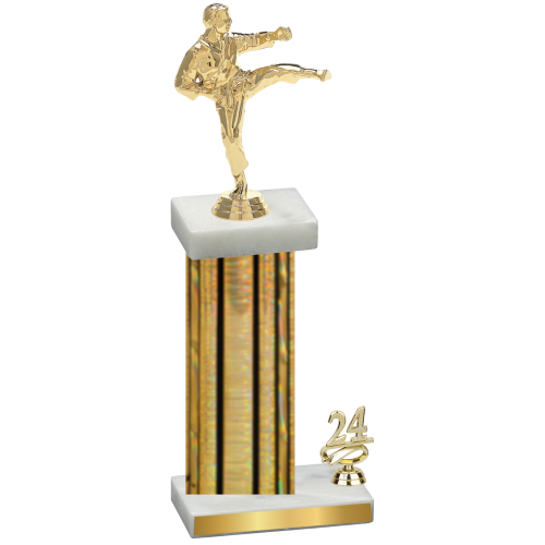 Accented Single Gold Glacier Year Karate Trophy