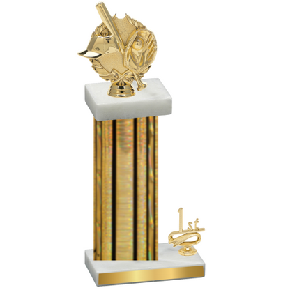 Accented Single Gold Glacier First Place Baseball Trophy