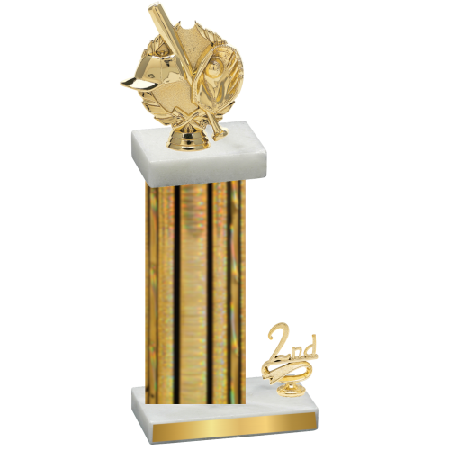 Accented Single Gold Glacier Second Place Baseball Trophy