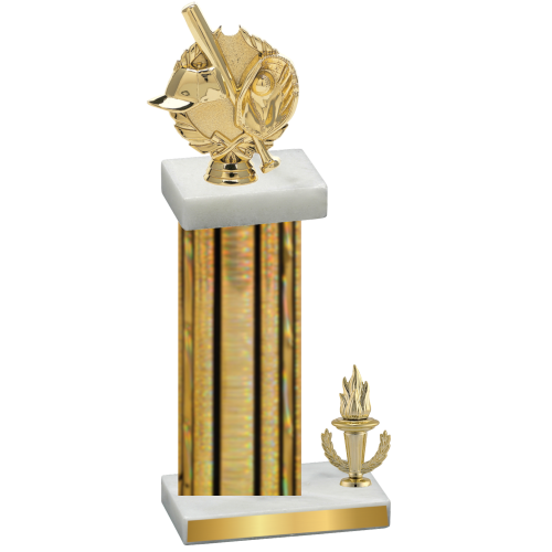 Accented Single Gold Glacier Victory Baseball Trophy