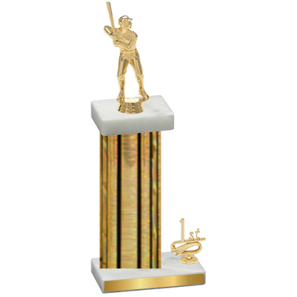 Accented Single Gold Glacier First Place Baseball Trophy