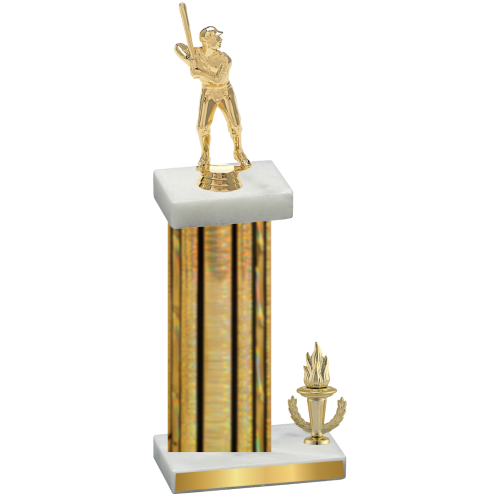 Accented Single Gold Glacier Victory Baseball Trophy