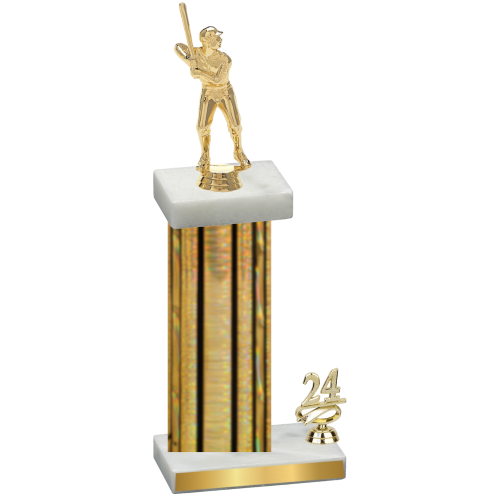 Accented Single Gold Glacier Year Baseball Trophy