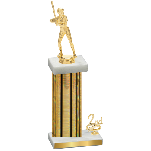 Accented Single Gold Glacier Second Place Softball Trophy